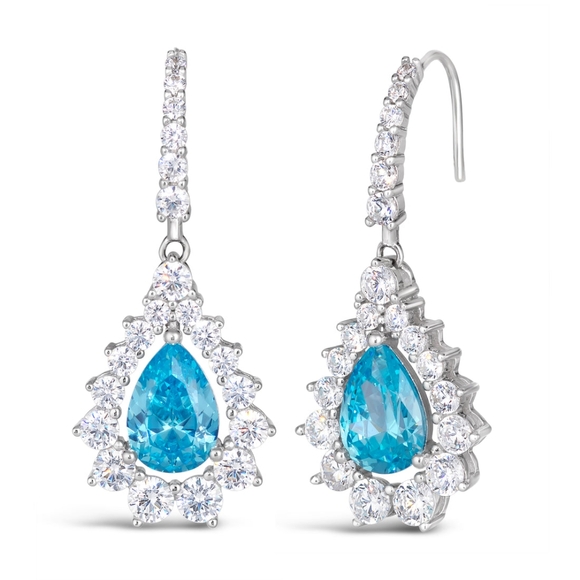 Anna Zuckerman Carlisle Tear Drop Earrings - Aquamarine - Picture 6 of 8